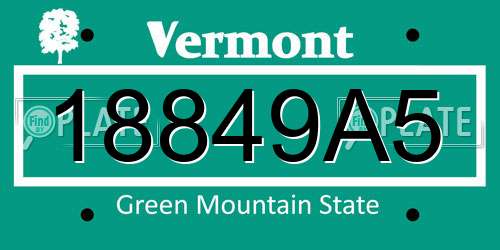18849A5 Vermont License Plate