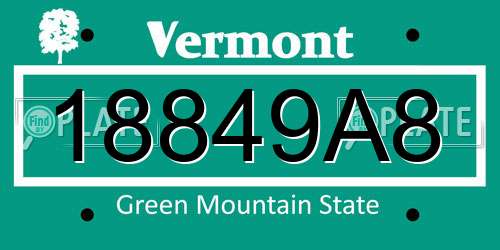 18849A8 Vermont License Plate
