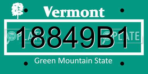 18849B1 Vermont License Plate