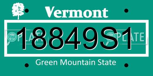 18849S1 Vermont License Plate