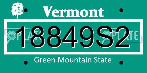 18849S2 Vermont License Plate