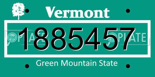 1885457 Vermont License Plate