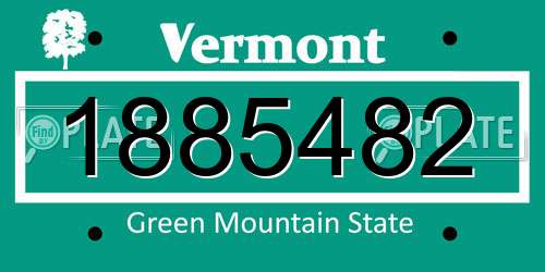 1885482 Vermont License Plate
