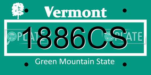 1886CS Vermont License Plate