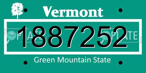 1887252 Vermont License Plate