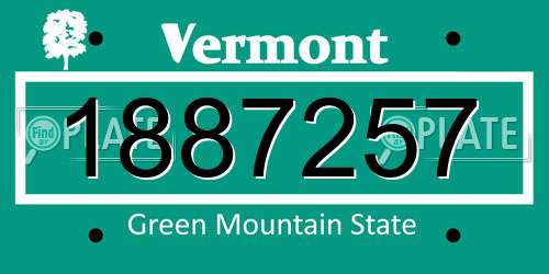 1887257 Vermont License Plate
