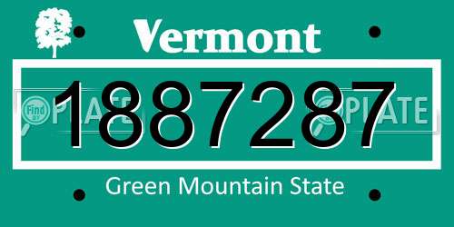 1887287 Vermont License Plate