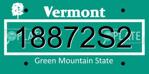 18872S2 Vermont License Plate