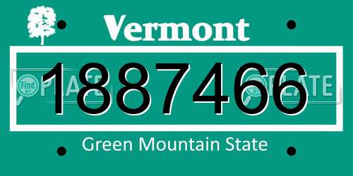 1887466 Vermont License Plate