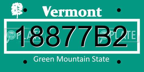 18877B2 Vermont License Plate