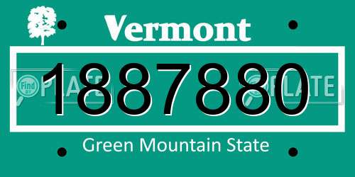 1887880 Vermont License Plate