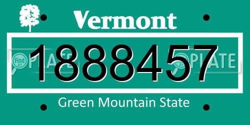 1888457 Vermont License Plate