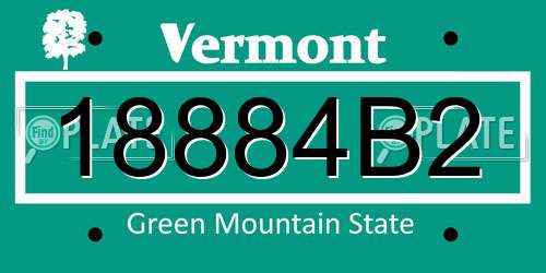 18884B2 Vermont License Plate