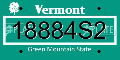 18884S2 Vermont License Plate