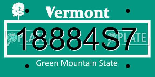 18884S7 Vermont License Plate