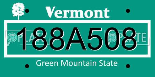 188A508 Vermont License Plate