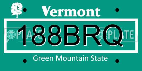 188BRQ Vermont License Plate