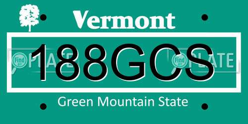 188GCS Vermont License Plate