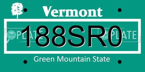 188SR0 Vermont License Plate