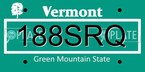 188SRQ Vermont License Plate