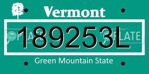 189253L Vermont License Plate