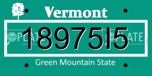 18975I5 Vermont License Plate