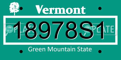 18978S1 Vermont License Plate