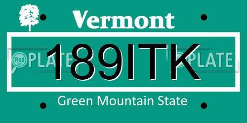 189ITK Vermont License Plate