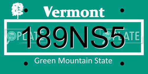 189NS5 Vermont License Plate