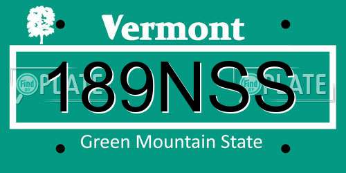 189NSS Vermont License Plate
