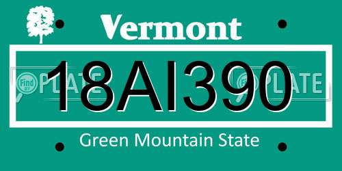 18AI390 Vermont License Plate