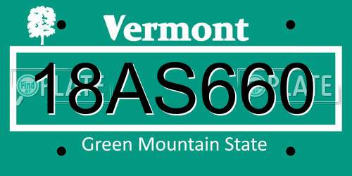 18AS660 Vermont License Plate