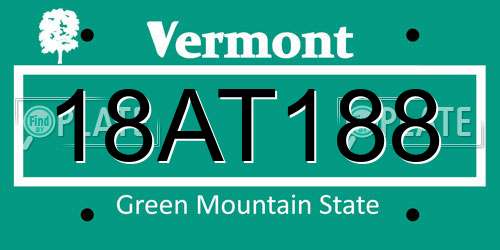 18AT188 Vermont License Plate