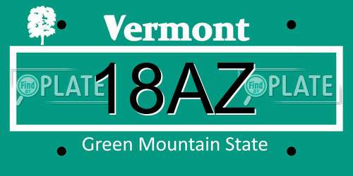 18AZ Vermont License Plate