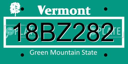 18BZ282 Vermont License Plate