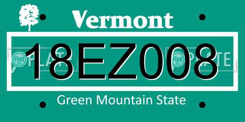 18EZ008 Vermont License Plate