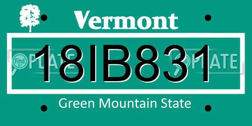 18IB831 Vermont License Plate