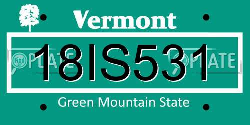 18IS531 Vermont License Plate