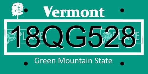 18QG528 Vermont License Plate