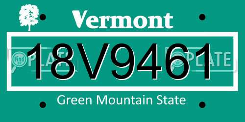 18V9461 Vermont License Plate