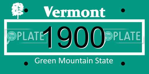 1900 Vermont License Plate