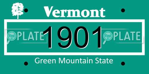 1901 Vermont License Plate
