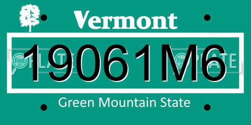 19061M6 Vermont License Plate