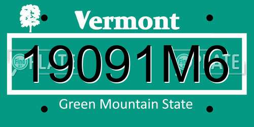 19091M6 Vermont License Plate
