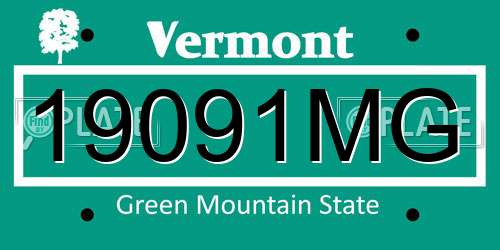 19091MG Vermont License Plate