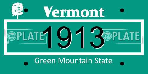 1913 Vermont License Plate