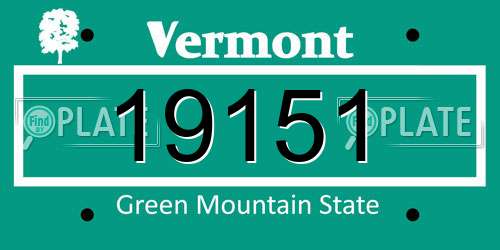 19151 Vermont License Plate