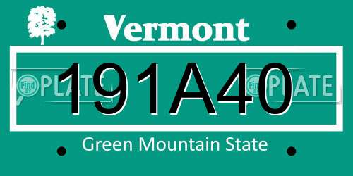 191A40 Vermont License Plate