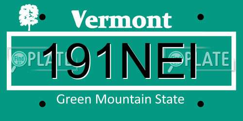 191NEI Vermont License Plate