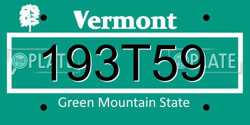 193T59 Vermont License Plate